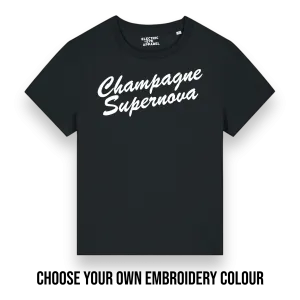 'CHAMPAGNE SUPERNOVA' embroidered premium organic iconic women's 'Muser' t-shirt - inspired by Oasis