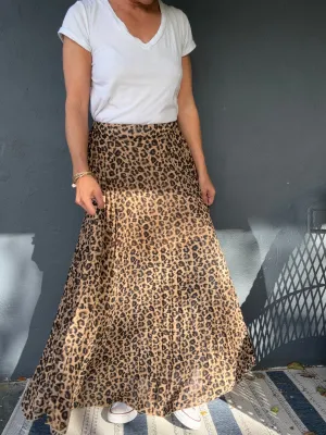 Jungle Days pleated maxi skirt