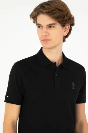 USPA Polo Shirt Men  Black VR046 USPOM241 USPA LOGO US Polo Assn.